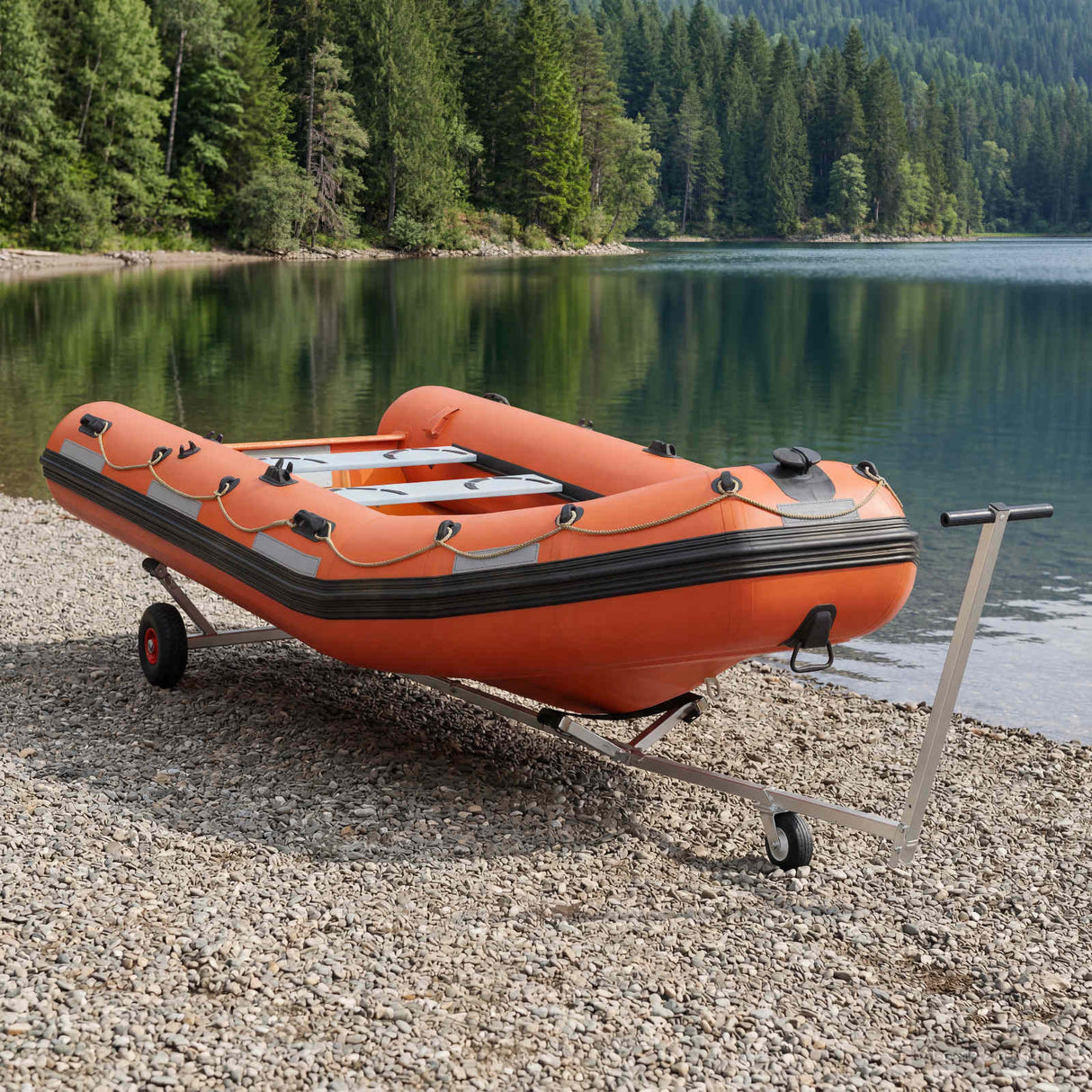 vidaXL Adjustable Boat Trailers with Pneumatic Wheels 200 kg Load Silver