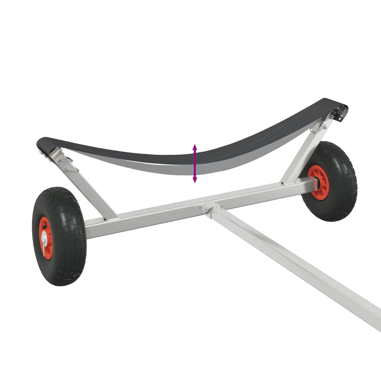 vidaXL Adjustable Boat Trailers with Pneumatic Wheels 200 kg Load Silver
