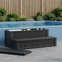 vidaXL Hot Tub Stap met Opbergruimte 2-Traps Bruin en Grijs PP