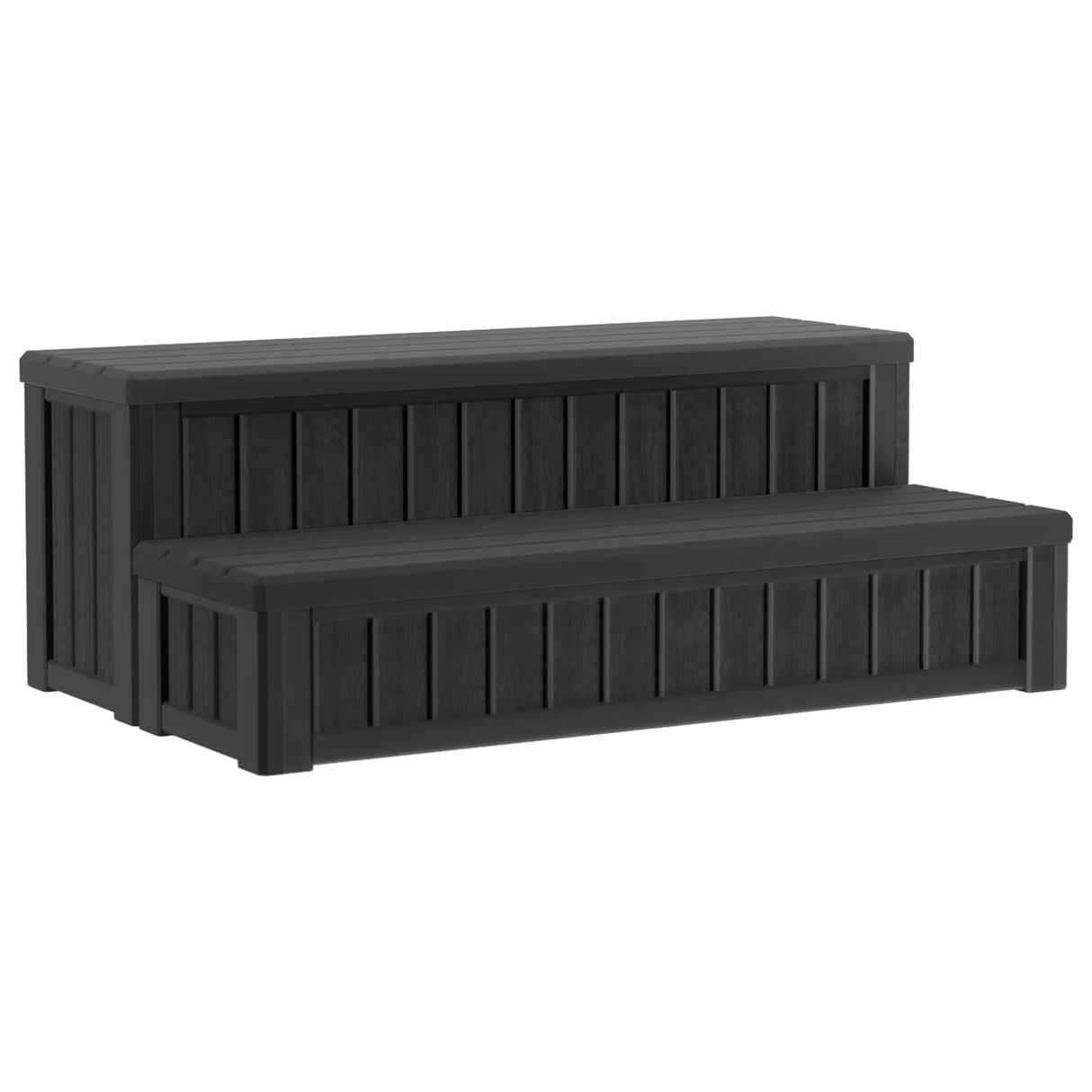 vidaXL Hot Tub Stap met Opbergruimte 2-Traps Bruin en Grijs PP