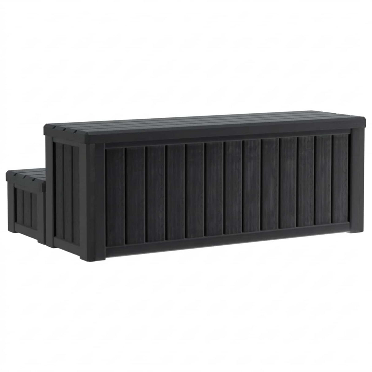 vidaXL Hot Tub Stap met Opbergruimte 2-Traps Bruin en Grijs PP