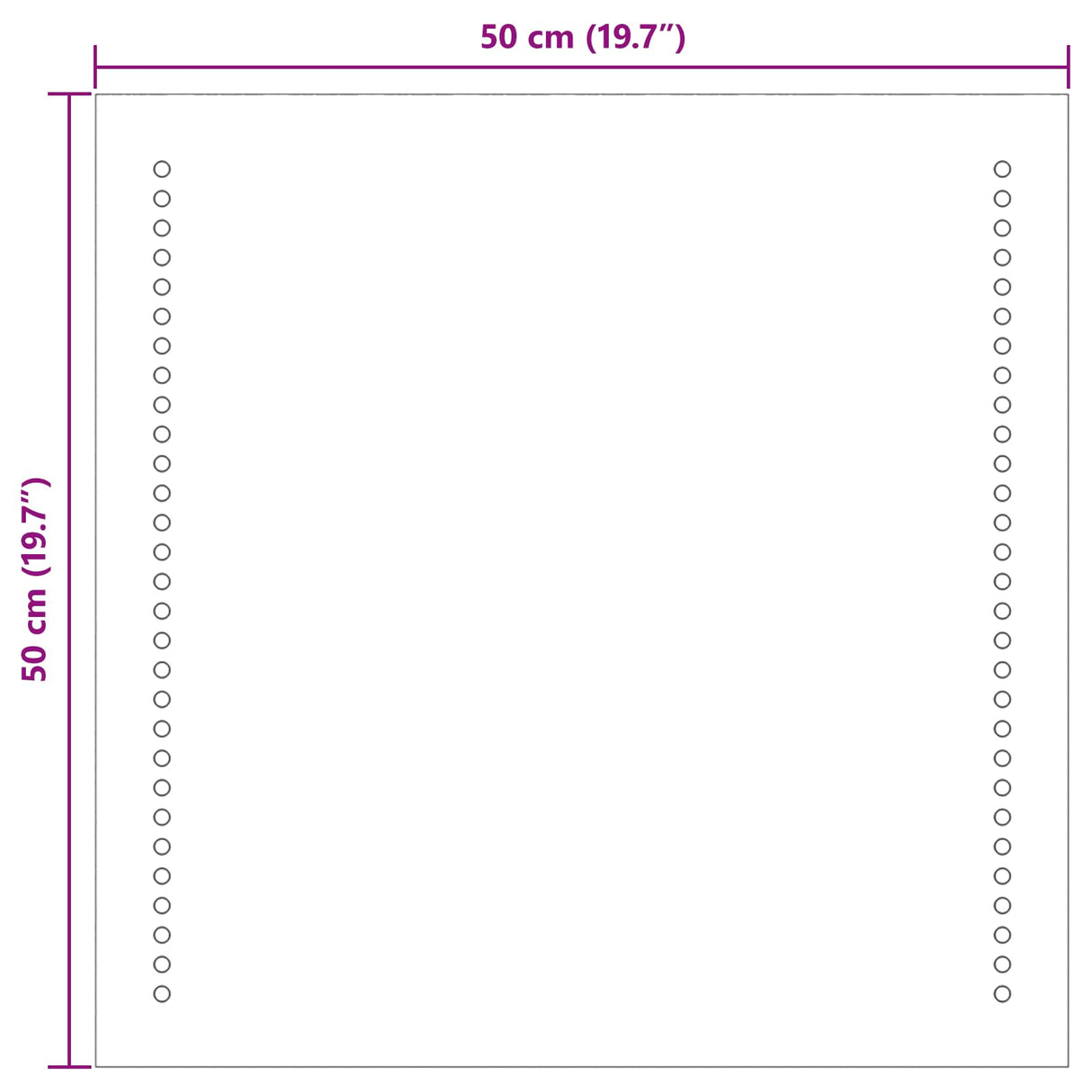 vidaXL LED Bathroom Mirror Transparent 40 x 40 cm Tempered Glass