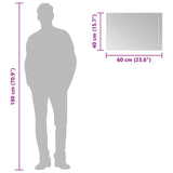 vidaXL LED Bathroom Mirror Transparent 60 x 30 cm Tempered Glass