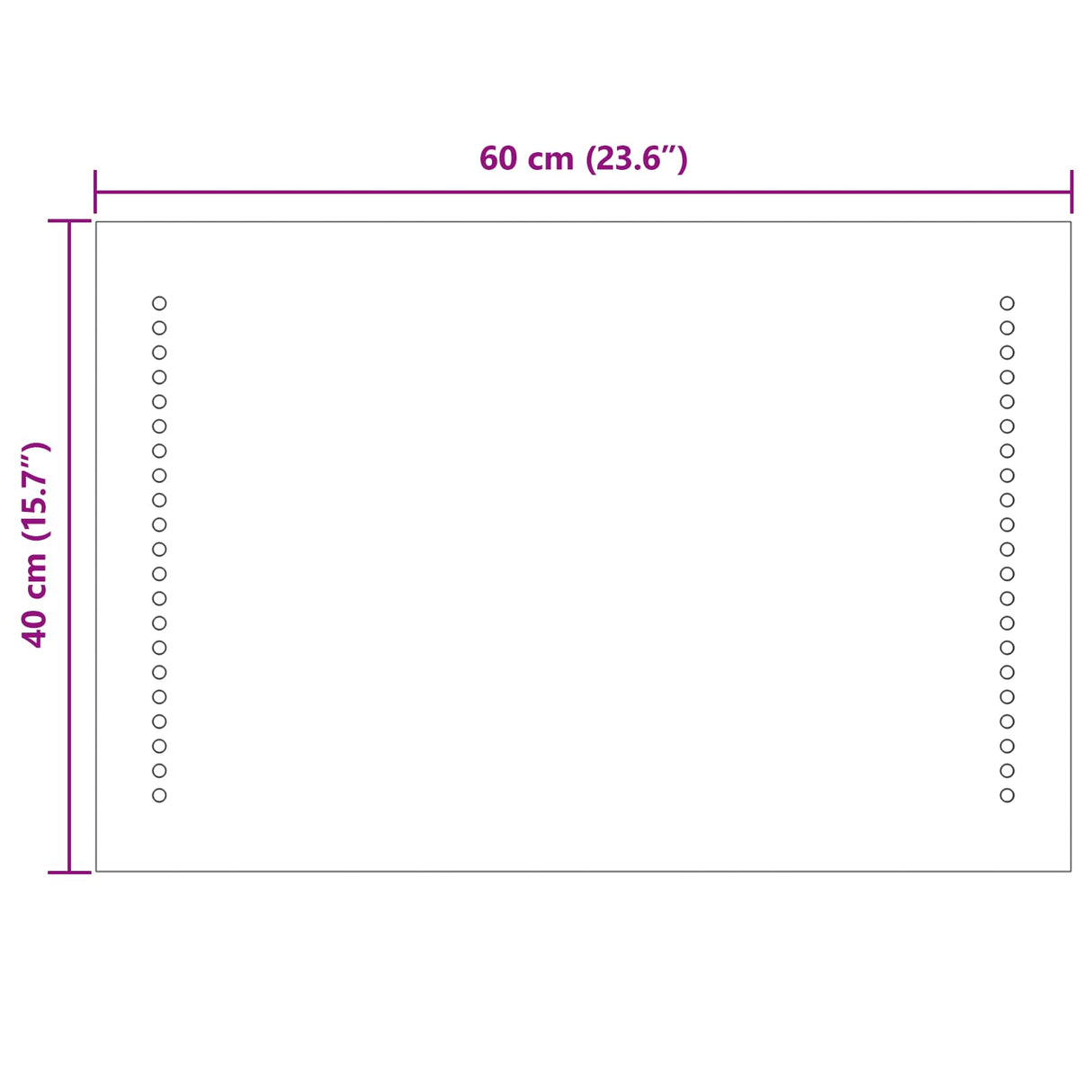 vidaXL LED Bathroom Mirror Transparent 60 x 30 cm Tempered Glass