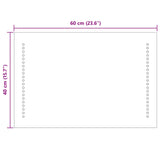 vidaXL LED Bathroom Mirror Transparent 60 x 30 cm Tempered Glass