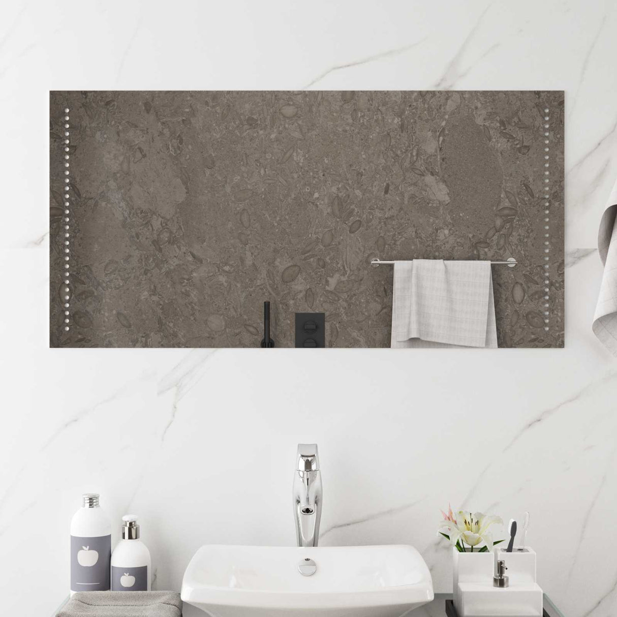 vidaXL LED Bathroom Mirror Transparent 60 x 30 cm Tempered Glass