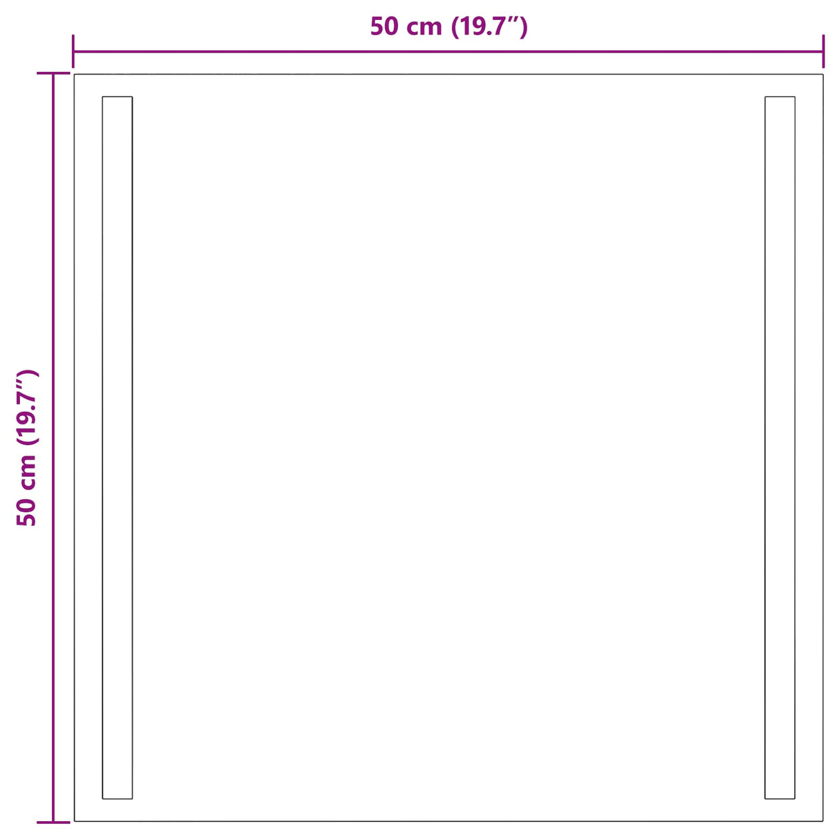 vidaXL LED Bathroom Mirror Transparent 40 x 40 cm Tempered Glass