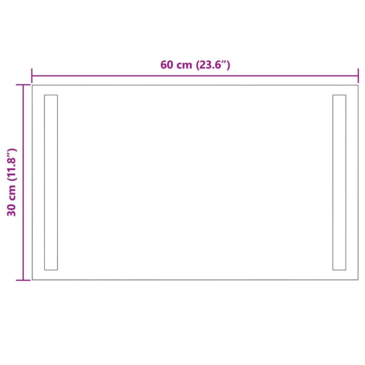 vidaXL LED Badkamerspiegel Transparant 50 x 30 cm gehard glas