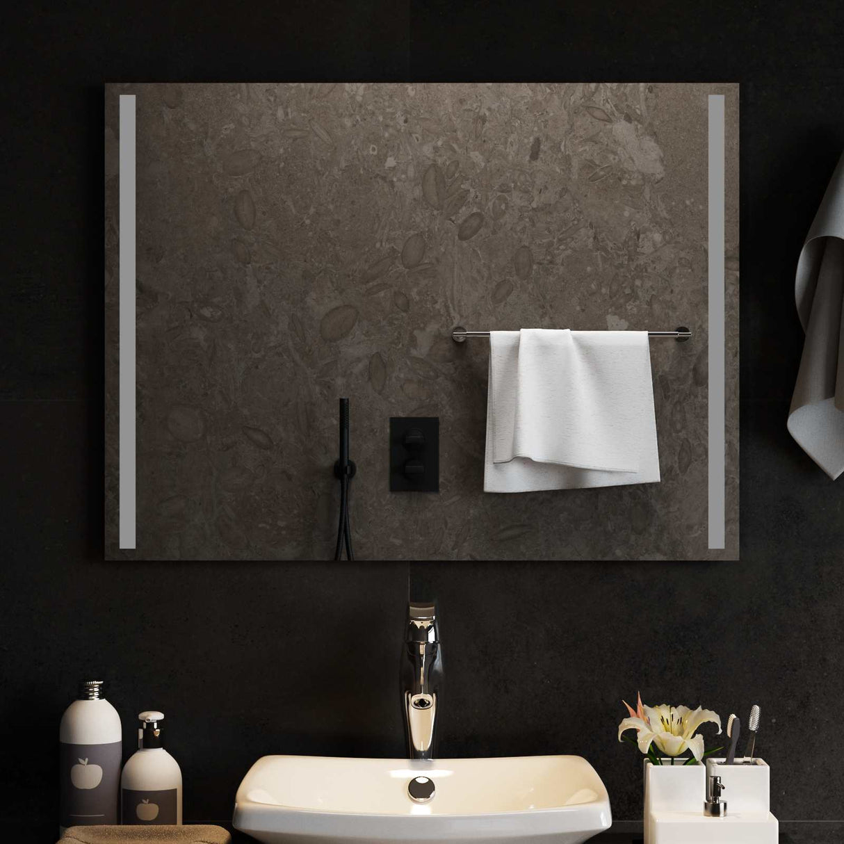 vidaXL LED Badkamerspiegel Transparant 50 x 30 cm gehard glas