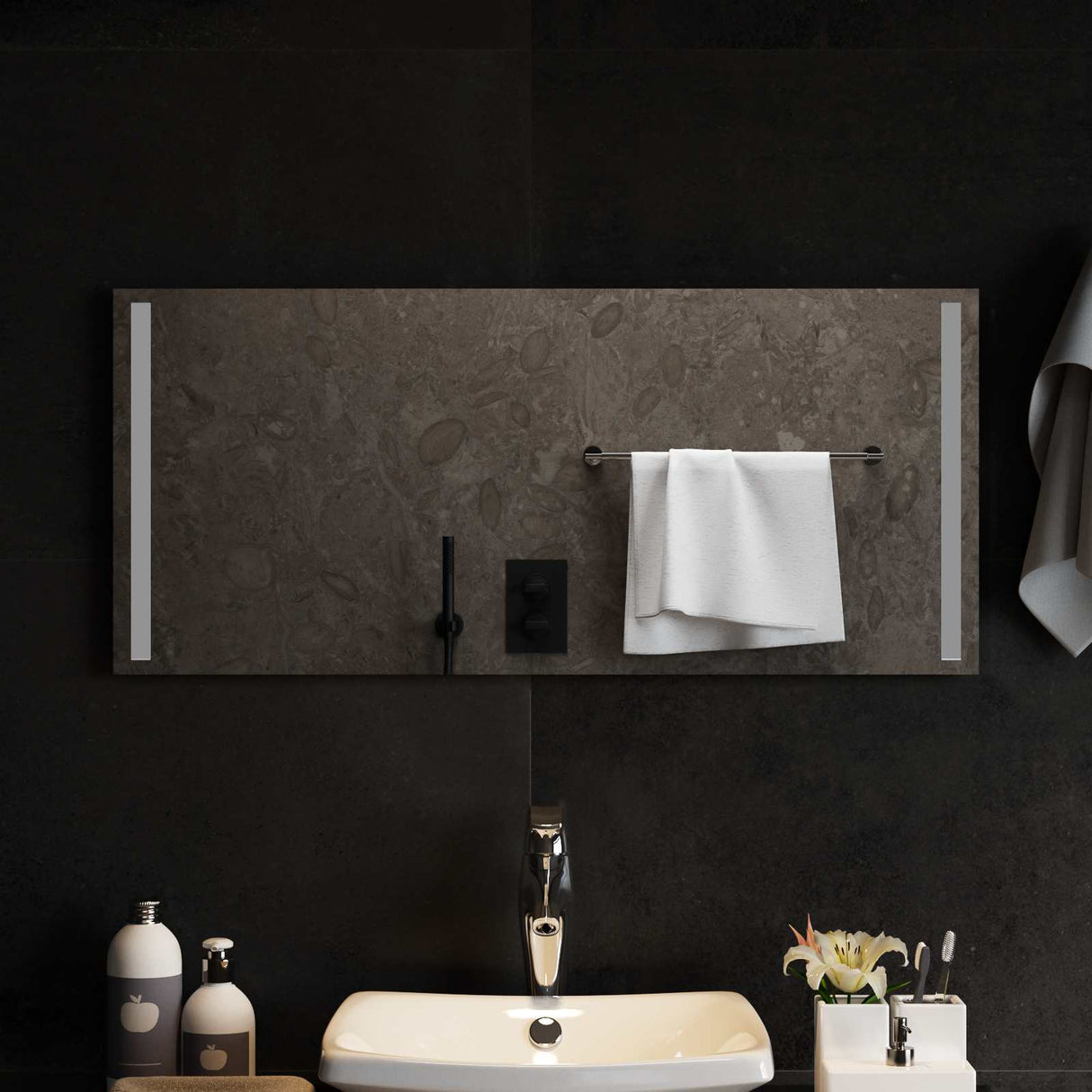 vidaXL LED Badkamerspiegel Transparant 50 x 30 cm gehard glas