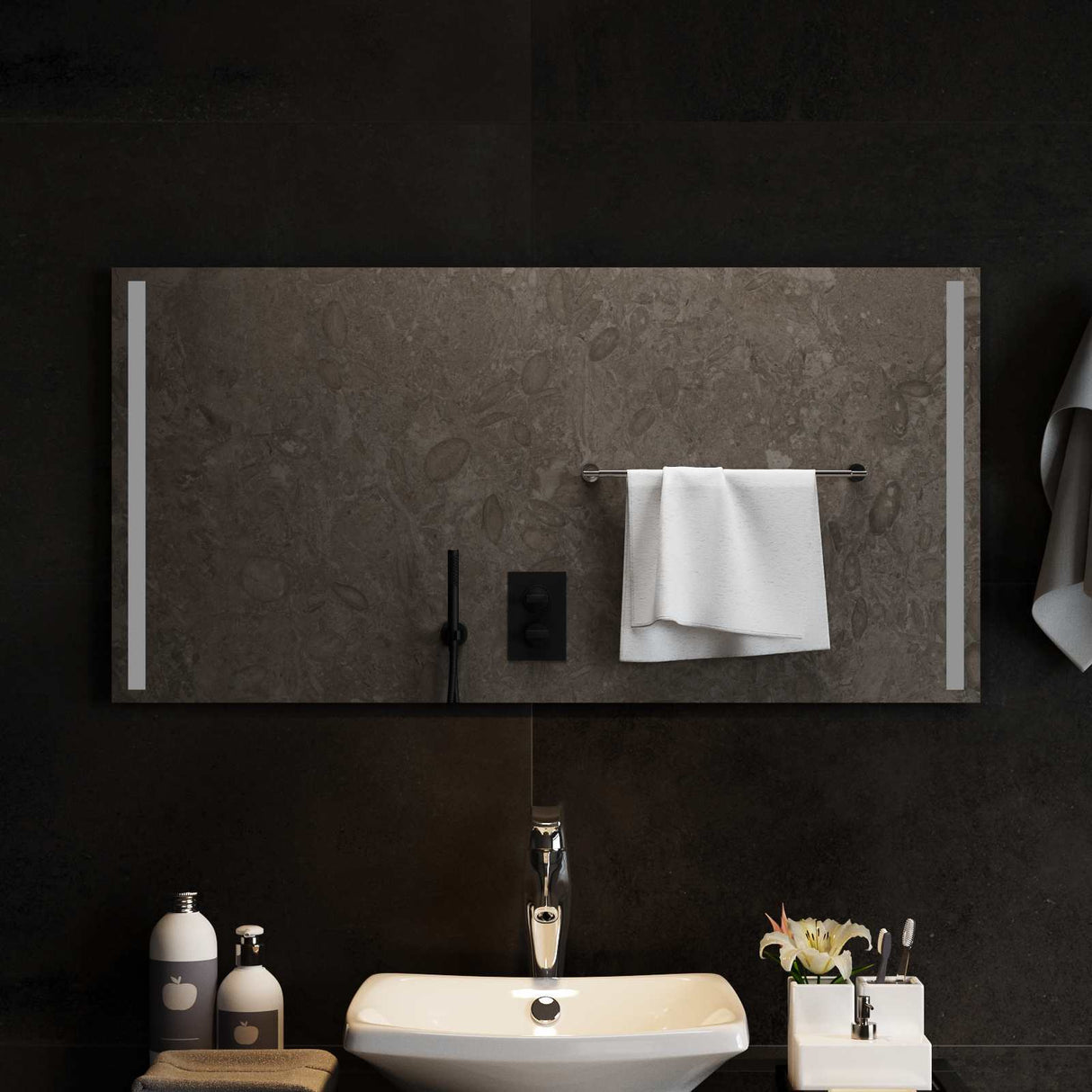 vidaXL LED Badkamerspiegel Transparant 50 x 30 cm gehard glas