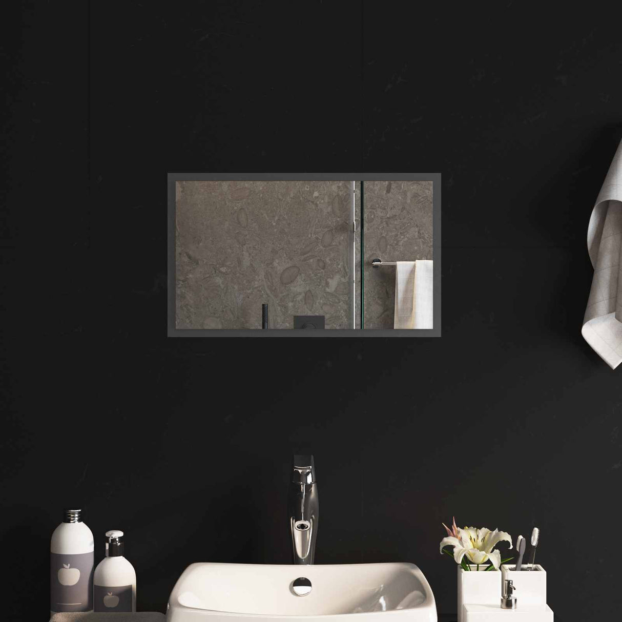 vidaXL LED Badkamerspiegel Transparant 50 x 30 cm gehard glas