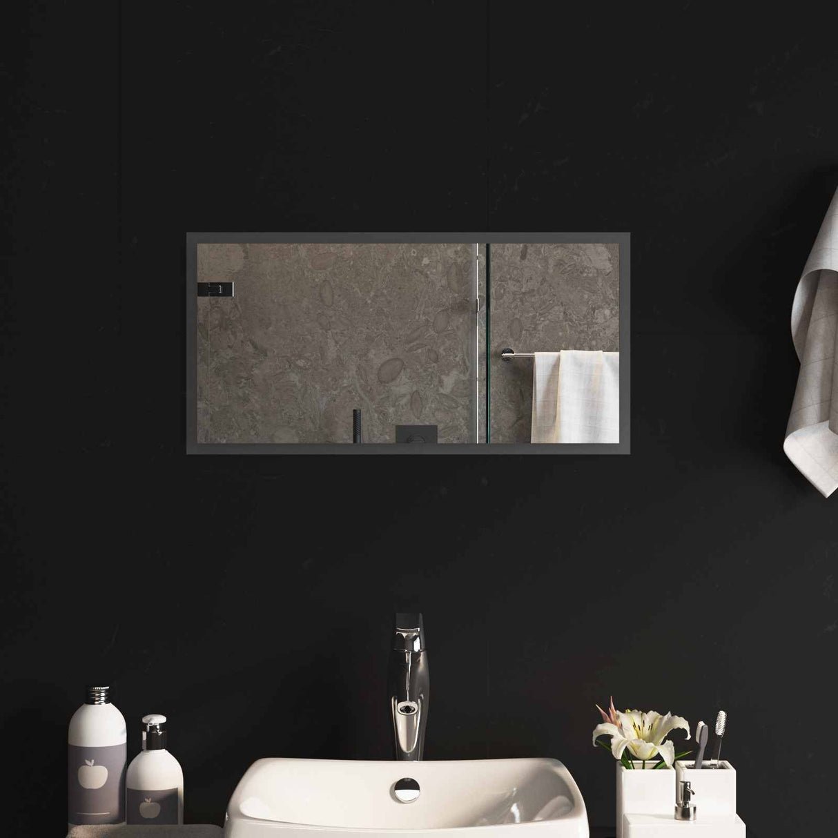 vidaXL LED Badkamerspiegel Transparant 50 x 30 cm gehard glas
