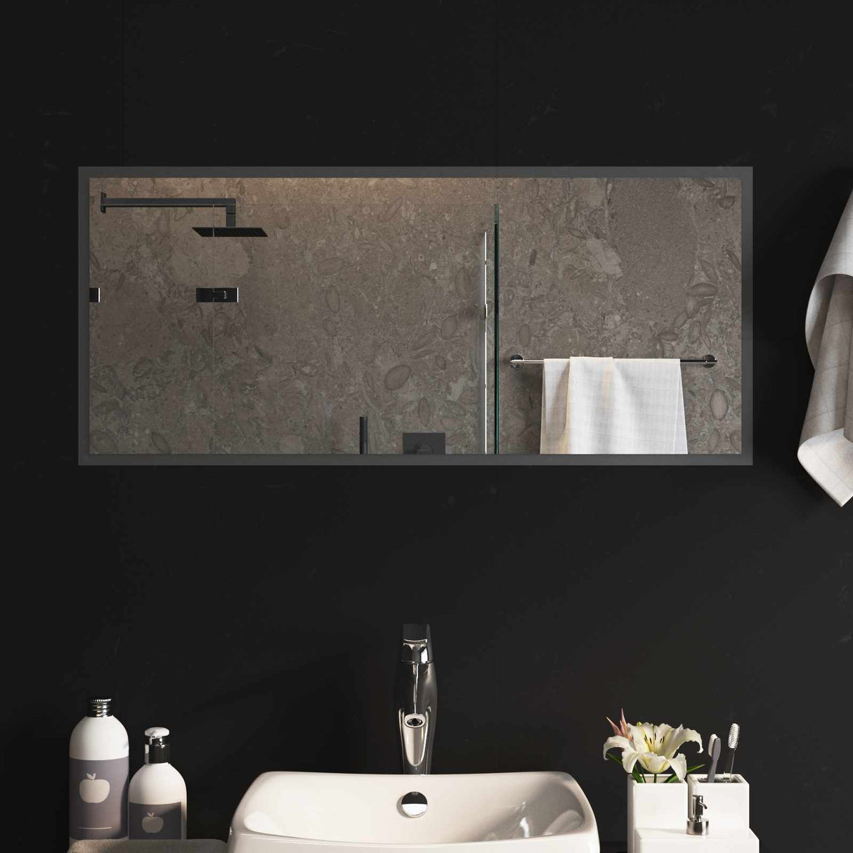 vidaXL LED Badkamerspiegel Transparant 50 x 30 cm gehard glas