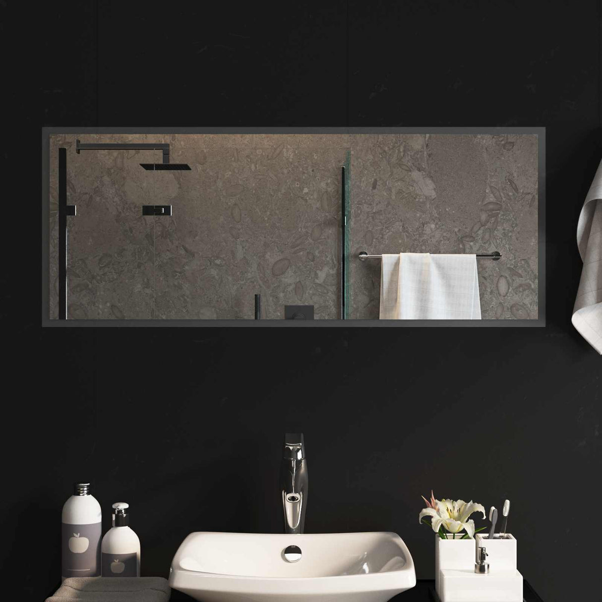 vidaXL LED Badkamerspiegel Transparant 50 x 30 cm gehard glas