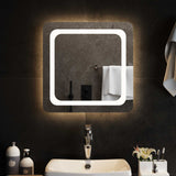 vidaXL LED Badkamerspiegel Transparant 40 x 40 cm gehard glas