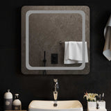 vidaXL LED Badkamerspiegel Transparant 40 x 40 cm gehard glas