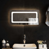 vidaXL LED Bathroom Mirror Transparent 50 x 30 cm Tempered Glass