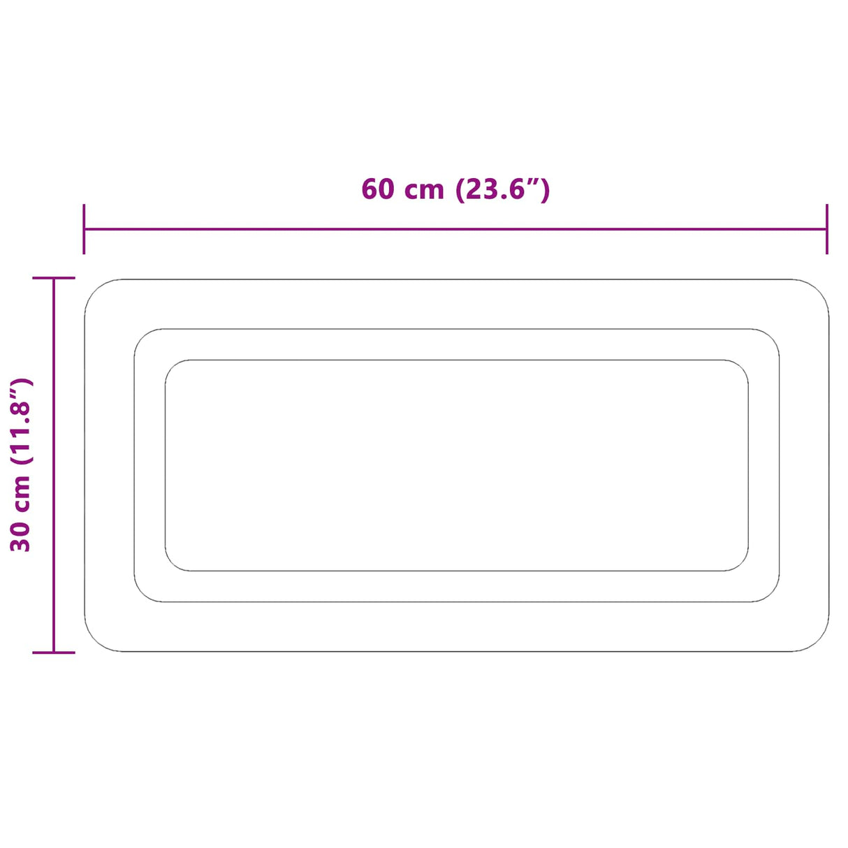 vidaXL LED Bathroom Mirror Transparent 50 x 30 cm Tempered Glass