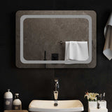 vidaXL LED Bathroom Mirror Transparent 50 x 30 cm Tempered Glass