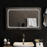 vidaXL LED Bathroom Mirror Transparent 50 x 30 cm Tempered Glass