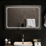 vidaXL LED Bathroom Mirror Transparent 50 x 30 cm Tempered Glass