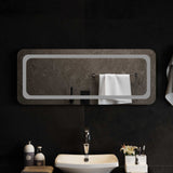 vidaXL LED Bathroom Mirror Transparent 50 x 30 cm Tempered Glass