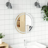 vidaXL LED Badkamerspiegel met spiegel Transparant Ø 40 cm gehard glas
