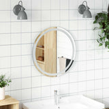 vidaXL LED Badkamerspiegel met spiegel Transparant Ø 40 cm gehard glas