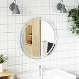 vidaXL LED Badkamerspiegel met spiegel Transparant Ø 40 cm gehard glas