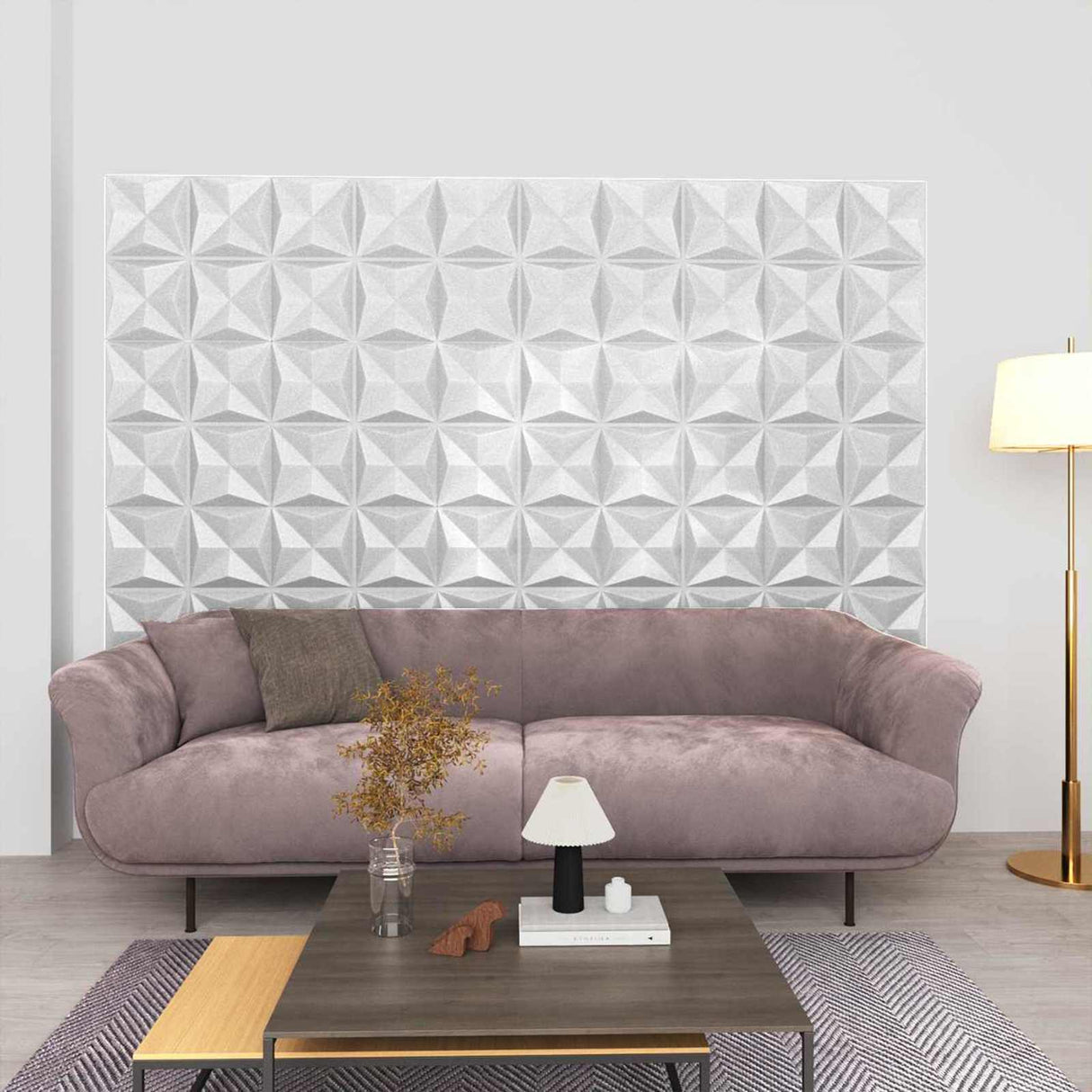 vidaXL Wandpanelen 12 pcs Diamond Wit 50 x 50 cm XPS Schuim