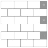 vidaXL Subway tegel 10 pcs Wit Grijs 30 x 30 cm Polyurethaan en PET