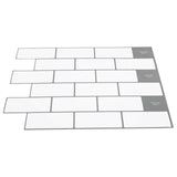 vidaXL Subway tegel 10 pcs Wit Grijs 30 x 30 cm Polyurethaan en PET