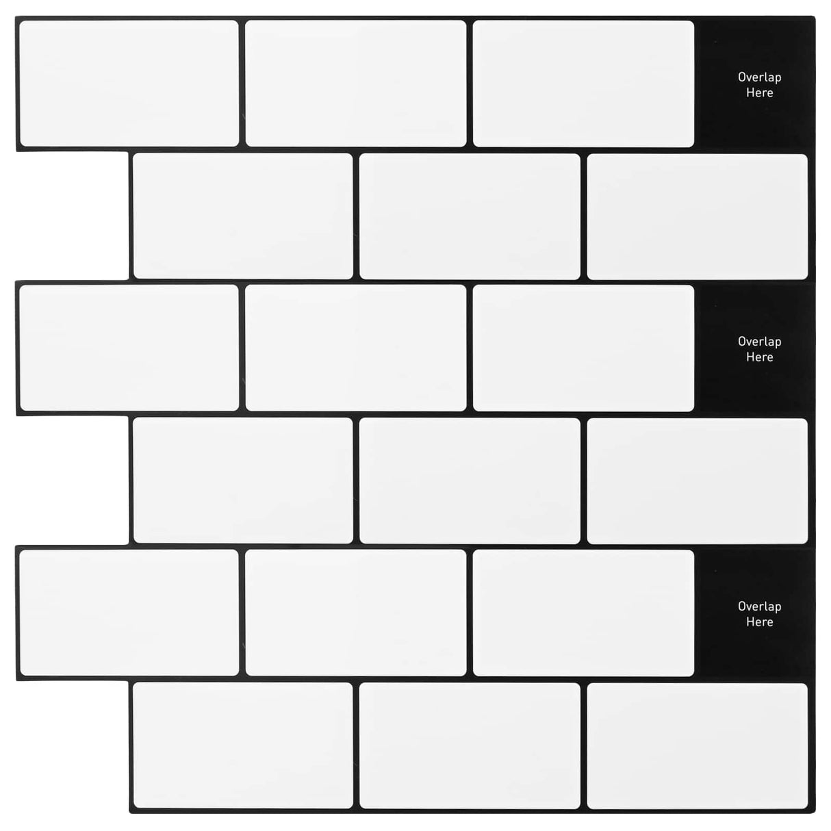 vidaXL Subway tegel 10 pcs Wit Grijs 30 x 30 cm Polyurethaan en PET