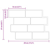 vidaXL Subway tegel 10 pcs Wit Grijs 29 x 21 cm Polyurethaan en PET