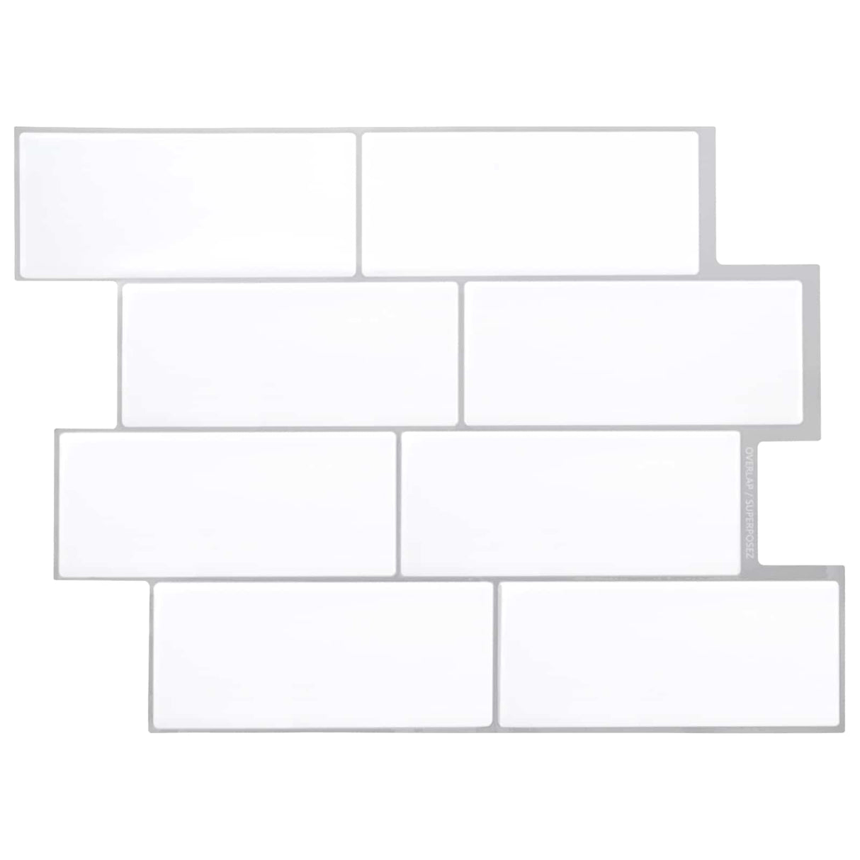vidaXL Subway tegel 10 pcs Wit Grijs 29 x 21 cm Polyurethaan en PET