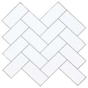 vidaXL Herringbone Tile 10 pcs White Grey 30 x 30 cm Polyurethane and PET