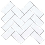 vidaXL Herringbone Tile 10 pcs White Grey 30 x 30 cm Polyurethane and PET