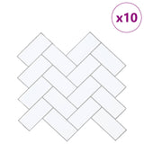 vidaXL Herringbone Tile 10 pcs White Grey 30 x 30 cm Polyurethane and PET
