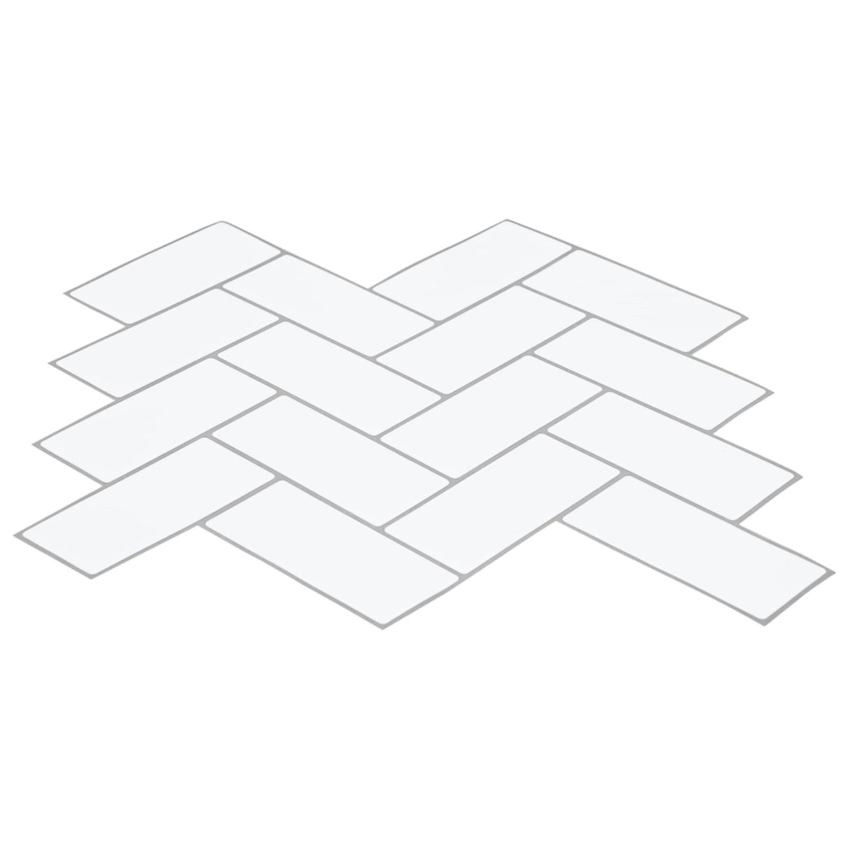 vidaXL Herringbone Tile 10 pcs White Grey 30 x 30 cm Polyurethane and PET