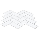 vidaXL Herringbone Tile 10 pcs White Grey 30 x 30 cm Polyurethane and PET