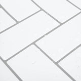 vidaXL Herringbone Tile 10 pcs White Grey 30 x 30 cm Polyurethane and PET