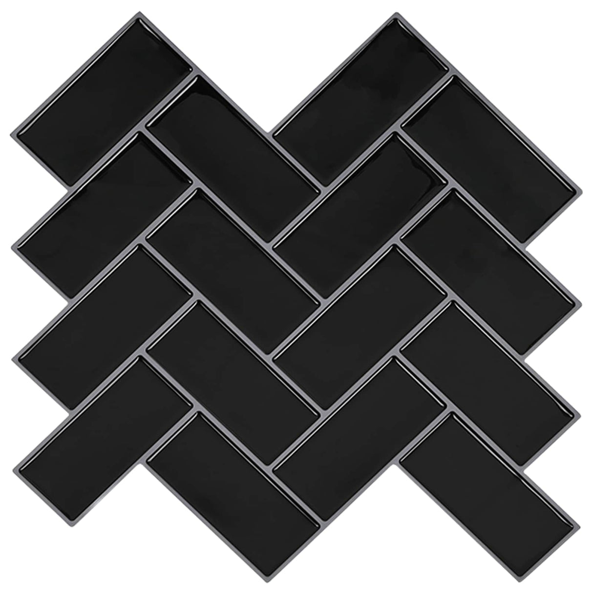 vidaXL Herringbone Tile 10 pcs White Grey 30 x 30 cm Polyurethane and PET
