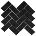 vidaXL Herringbone Tile 10 pcs White Grey 30 x 30 cm Polyurethane and PET