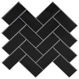 vidaXL Herringbone Tile 10 pcs White Grey 30 x 30 cm Polyurethane and PET