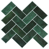 vidaXL Herringbone Tile 10 pcs White Grey 30 x 30 cm Polyurethane and PET