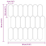 vidaXL Veer Tegel 10 pcs Grijs Marmer 30 x 30 cm Polyurethaan en PET