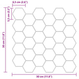 vidaXL Hexagon Tegel 10 pcs Wit Grijs 30 x 30 cm Polyurethaan en PET