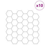 vidaXL Hexagon Tegel 10 pcs Wit Grijs 30 x 30 cm Polyurethaan en PET