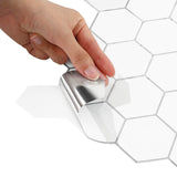 vidaXL Hexagon Tegel 10 pcs Wit Grijs 30 x 30 cm Polyurethaan en PET